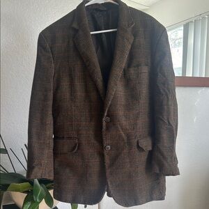 Jos.A.Bank Cashmere Blend Men's Brown Checkered Blazer